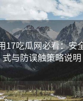 新手使用17吃瓜网必看：安全访问模式与防误触策略说明