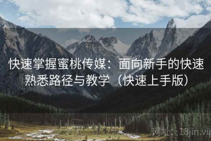 快速掌握蜜桃传媒：面向新手的快速熟悉路径与教学（快速上手版）