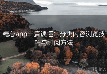 糖心app一篇读懂：分类内容浏览技巧与订阅方法