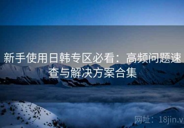 新手使用日韩专区必看：高频问题速查与解决方案合集