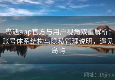 岛遇app官方与用户视角双重解析：账号体系结构与隐私管理说明，遇见岛屿