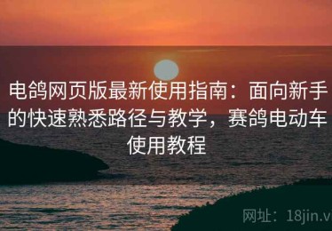 电鸽网页版最新使用指南：面向新手的快速熟悉路径与教学，赛鸽电动车使用教程