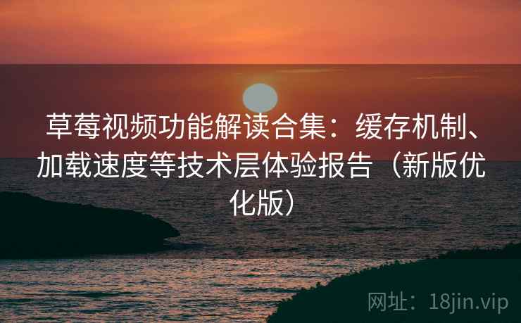 草莓视频功能解读合集:缓存机制、加载速度等技术层体验报告(新版优化版) 草莓视频功能解读合集:缓存机制、加载速度等技术层体验报告(新版优化版)
