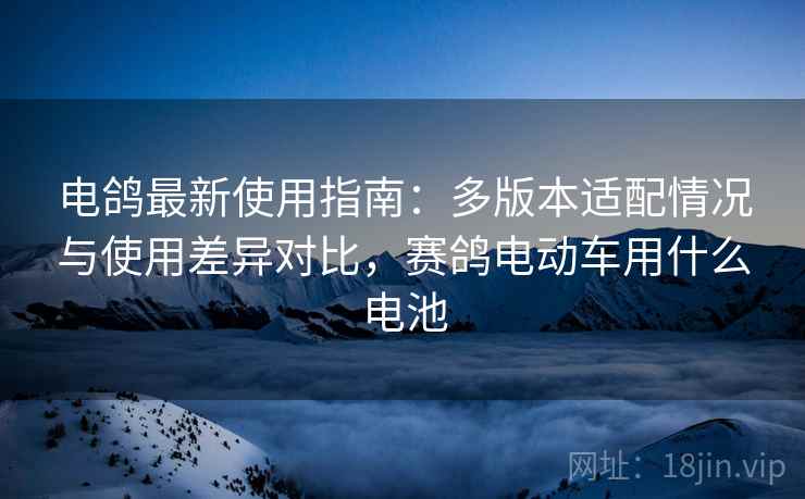 电鸽最新使用指南：多版本适配情况与使用差异对比，赛鸽电动车用什么电池