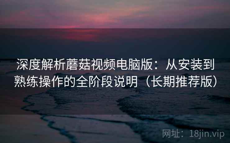 深度解析蘑菇视频电脑版：从安装到熟练操作的全阶段说明（长期推荐版）