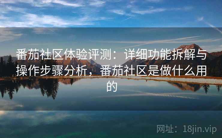 番茄社区体验评测：详细功能拆解与操作步骤分析，番茄社区是做什么用的