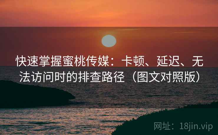 快速掌握蜜桃传媒：卡顿、延迟、无法访问时的排查路径（图文对照版）